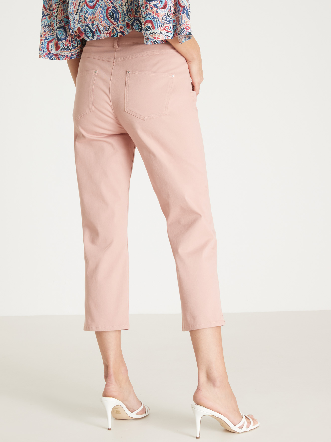 Pantalon corsaire en toile extensible