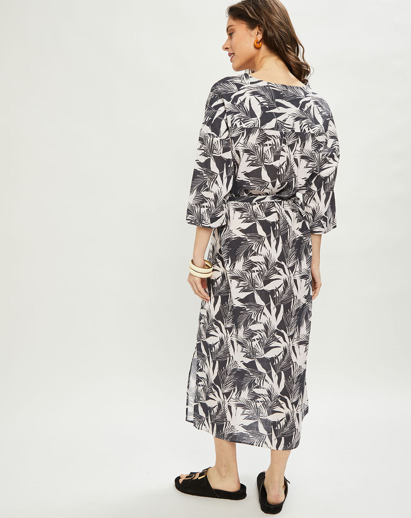 Harris Wilson Robe en Coton & Lin Caylia palme