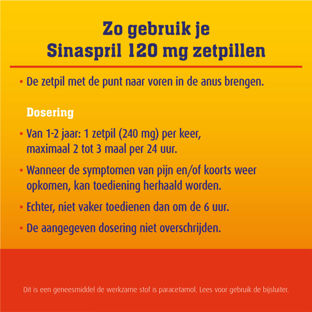 Sinaspril Paracetamol 240mg Zetpil10 stuks