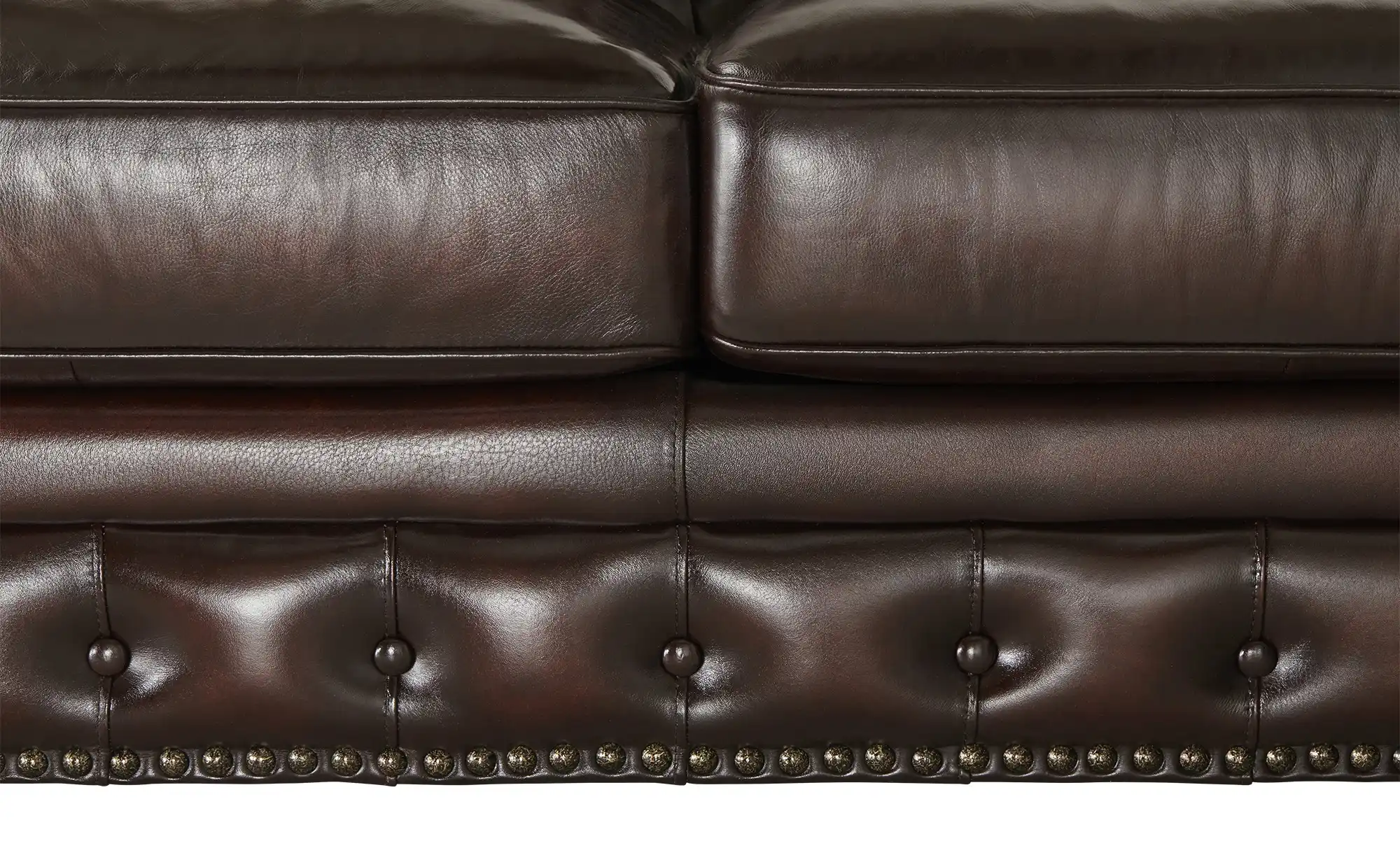 uno Ecksofa Bezug aus Echtleder Chesterfield