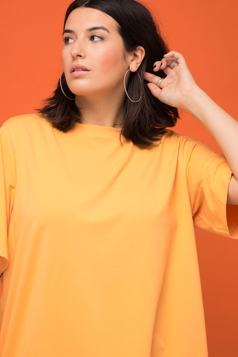 Longshirt, Rundhals, Halbarm, lang geschnitten