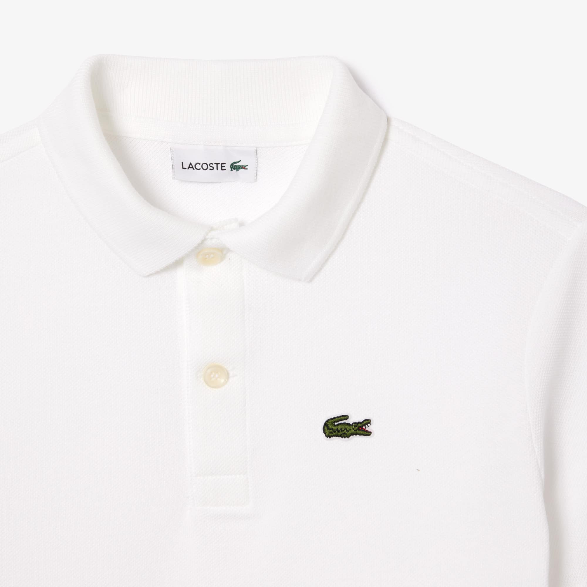 Polo enfant Lacoste regular fit en petit piqué uni Polos - Blanc - Lacoste - Enfant