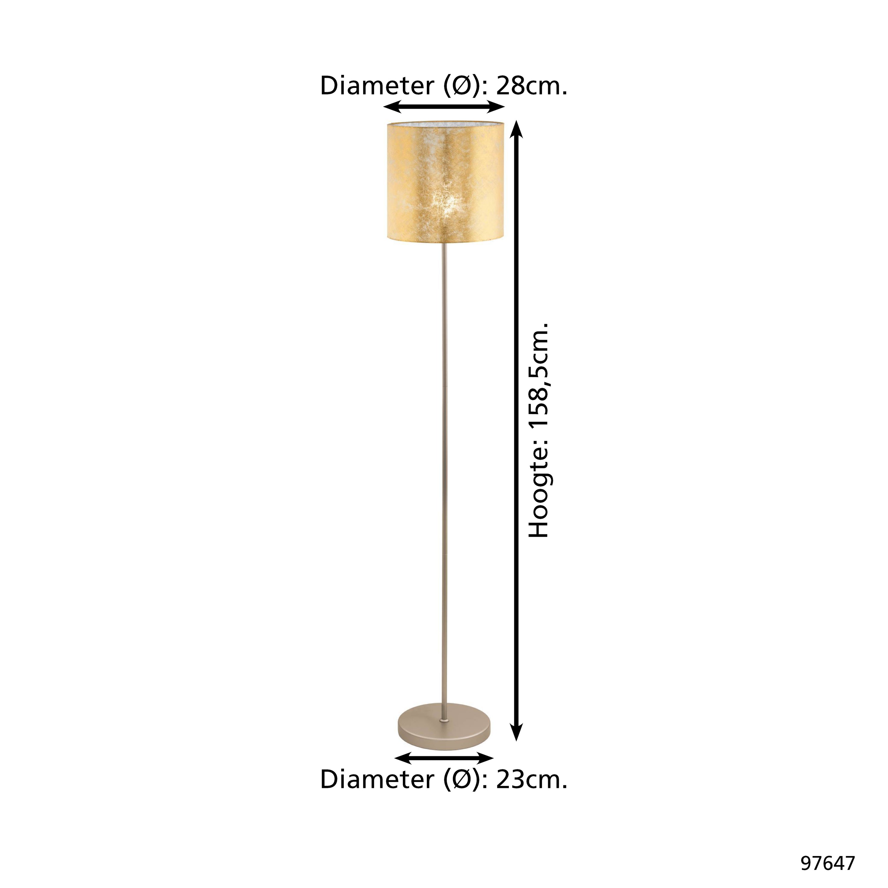 EGLO Viserbella Vloerlamp - E27 - 158,5 cm - Champagne|Goud