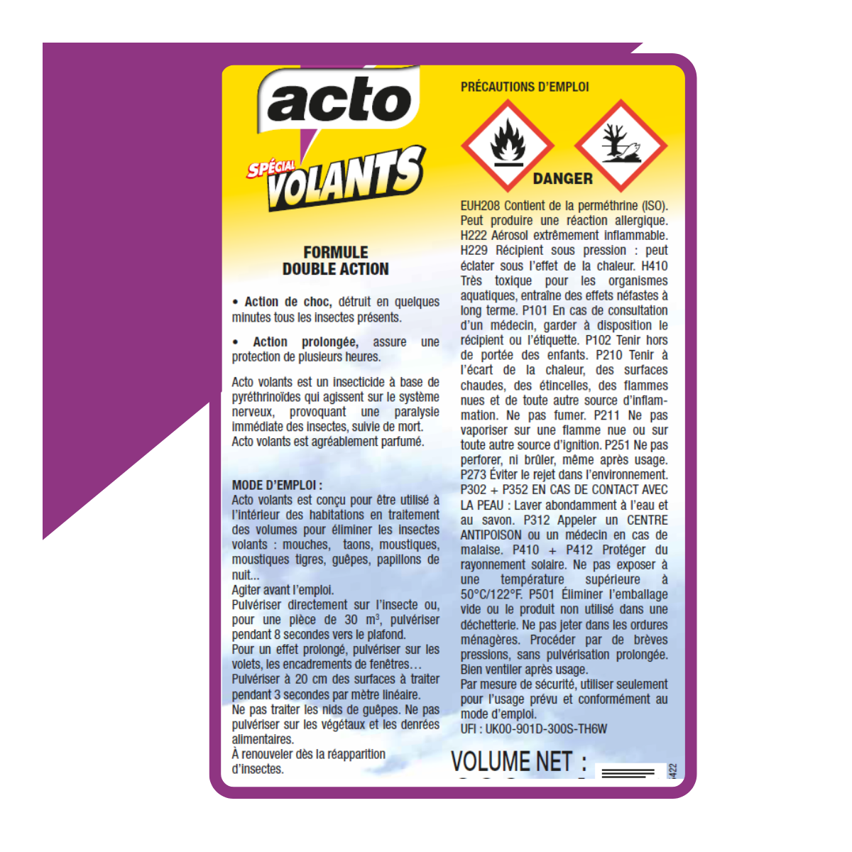 Acto spécial volants double action - aérosol de 600 ml