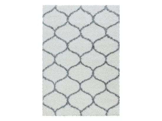 Tapis shaggy 200x290 rectangle tissé crème motif scandinave SCANDINAV A