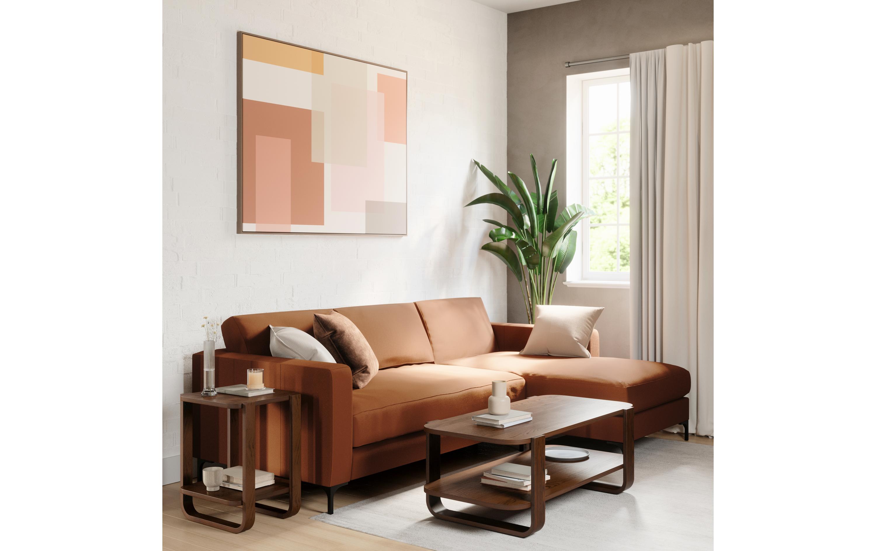 Couchtisch Bellwood 109 x 55 cm, Dunkelbraun<br>Sofatisch mit zwei Ablagen
