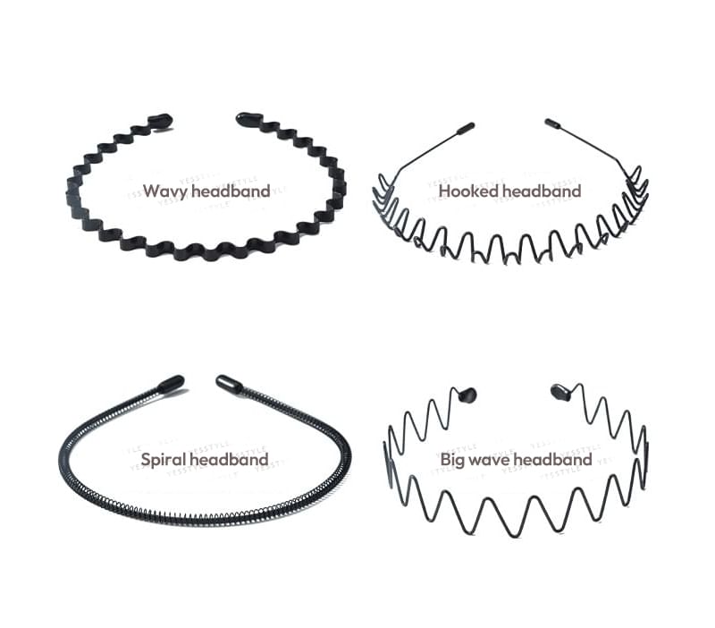 Porcini - Set van 3: Gezichtsreiniger hoofdband van legering (verschillende designs)