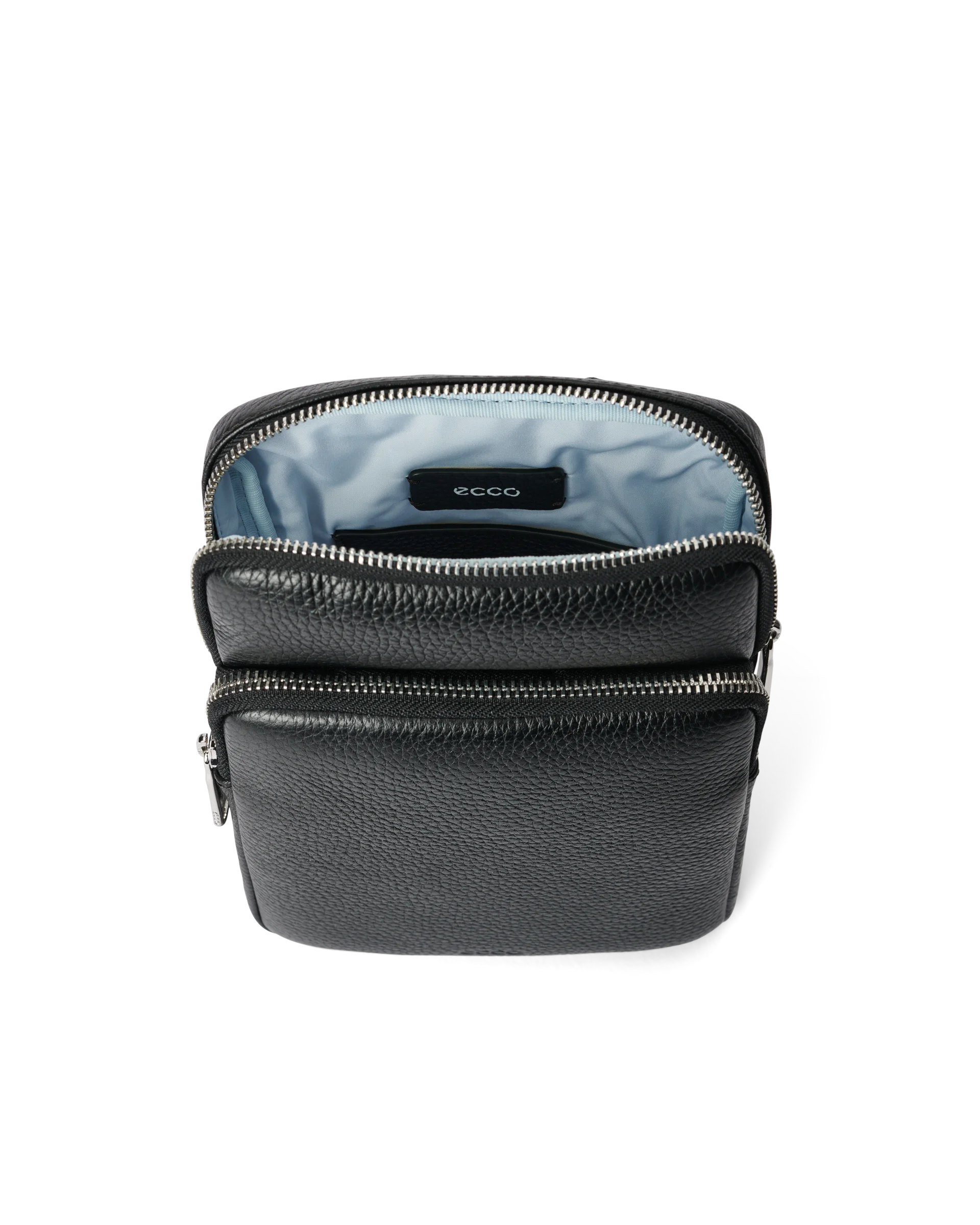 ECCO Flat Pouch Umhängetasche aus Leder Schwarz 22X17X5 cm