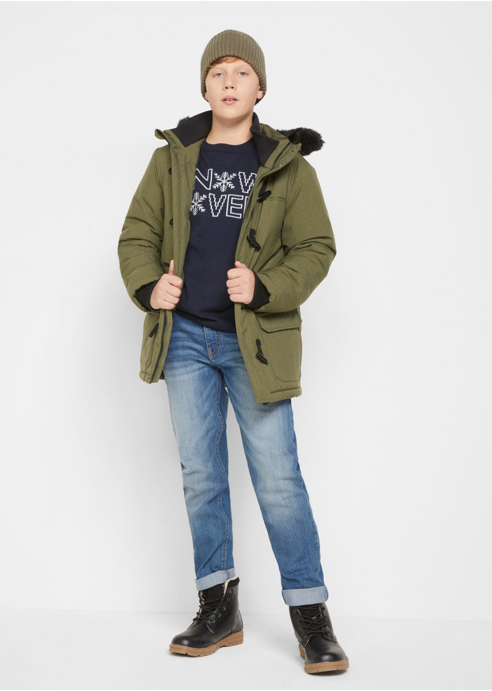 Pull en maille enfant avec motif hivernal