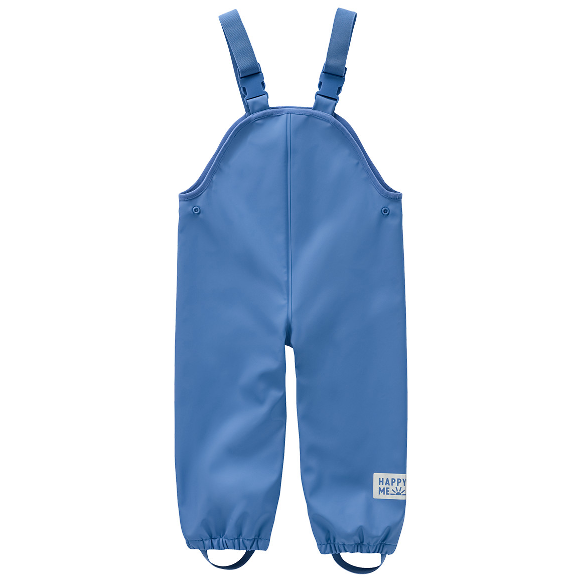Topomini Baby Regenhose mit elastischen Trägern hellblau