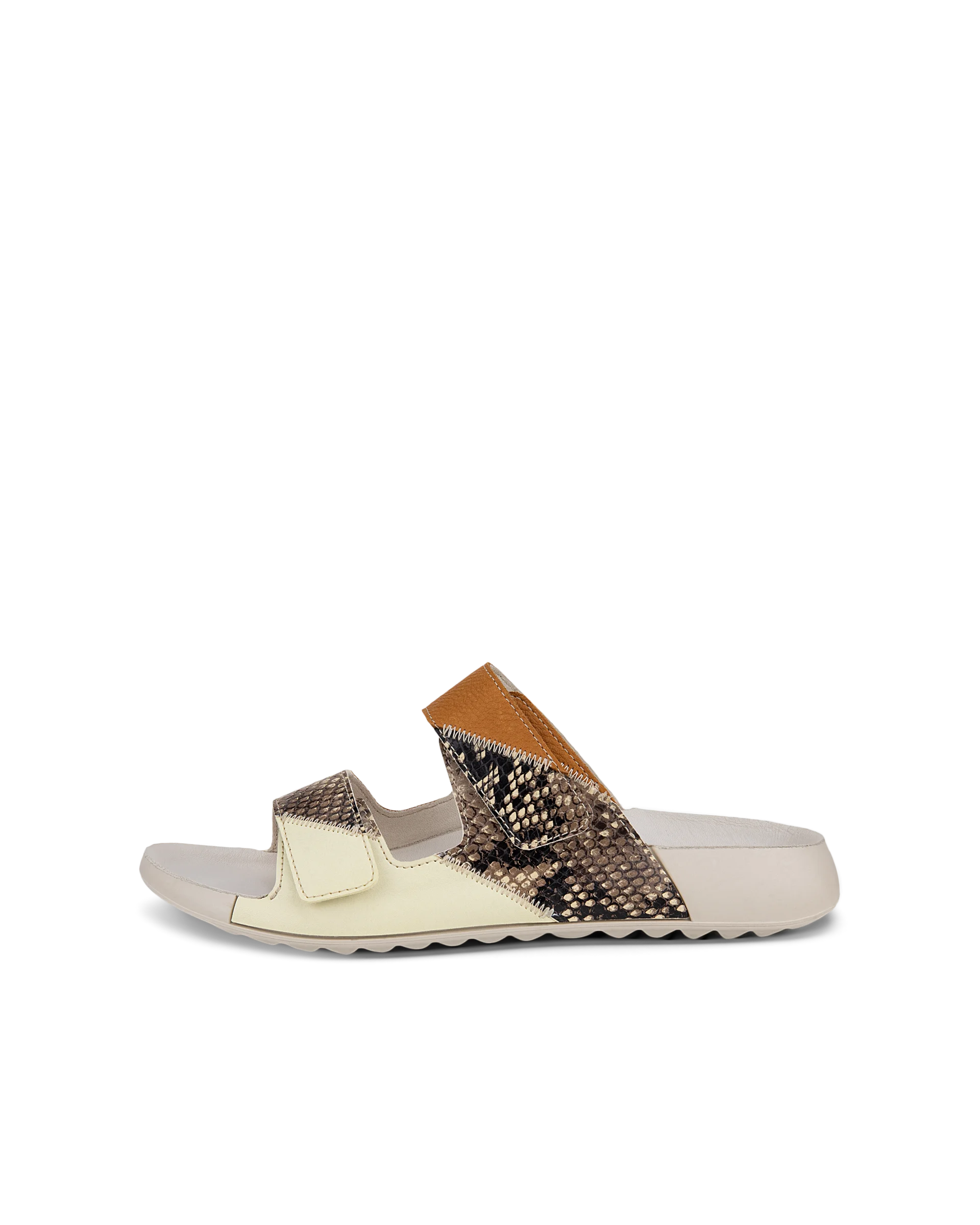 ECCO COZMO W Damen Ledersandale mit zwei Riemen Gelb