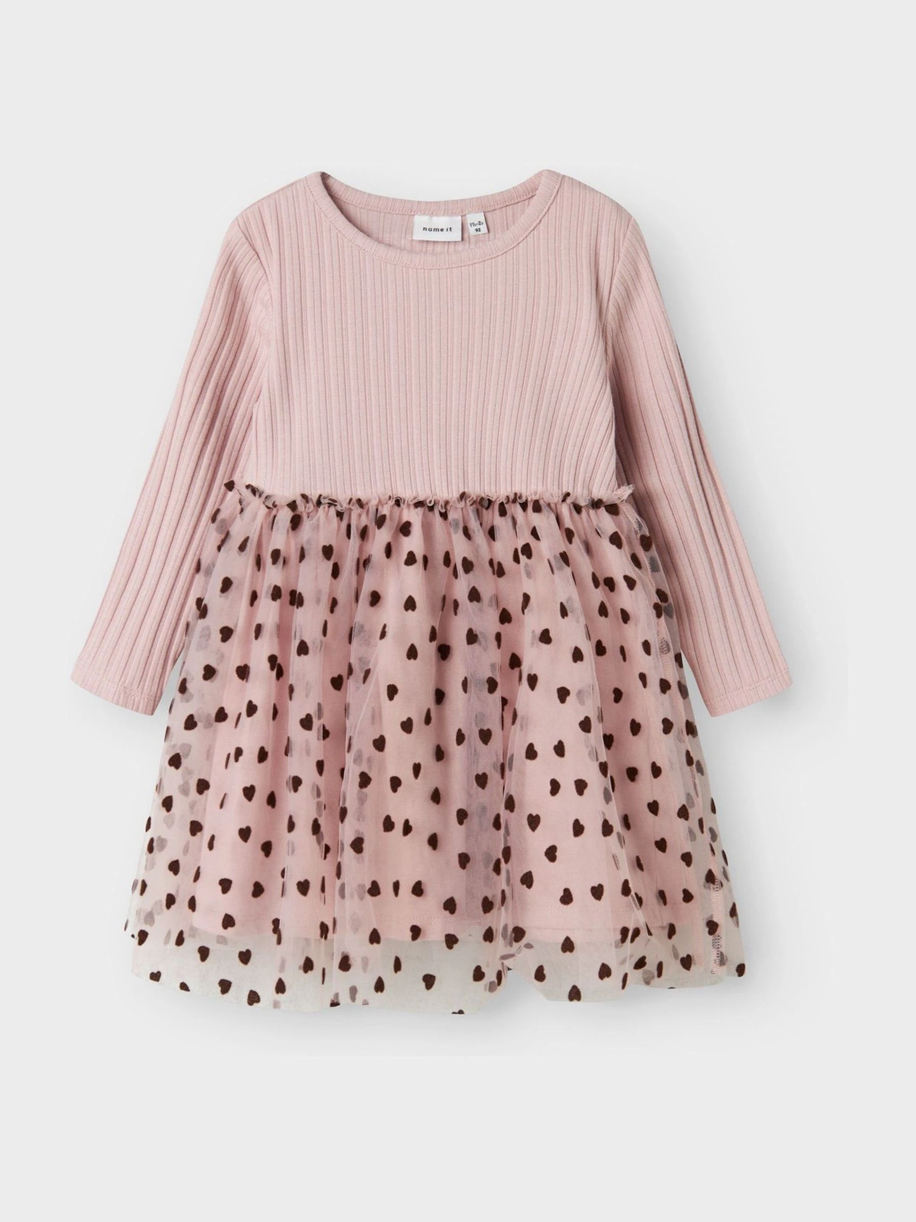 Name It Heart Printed Tulle Dress