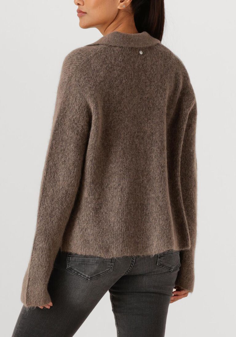bruine mos mosh trui mmthora aidy polo knit