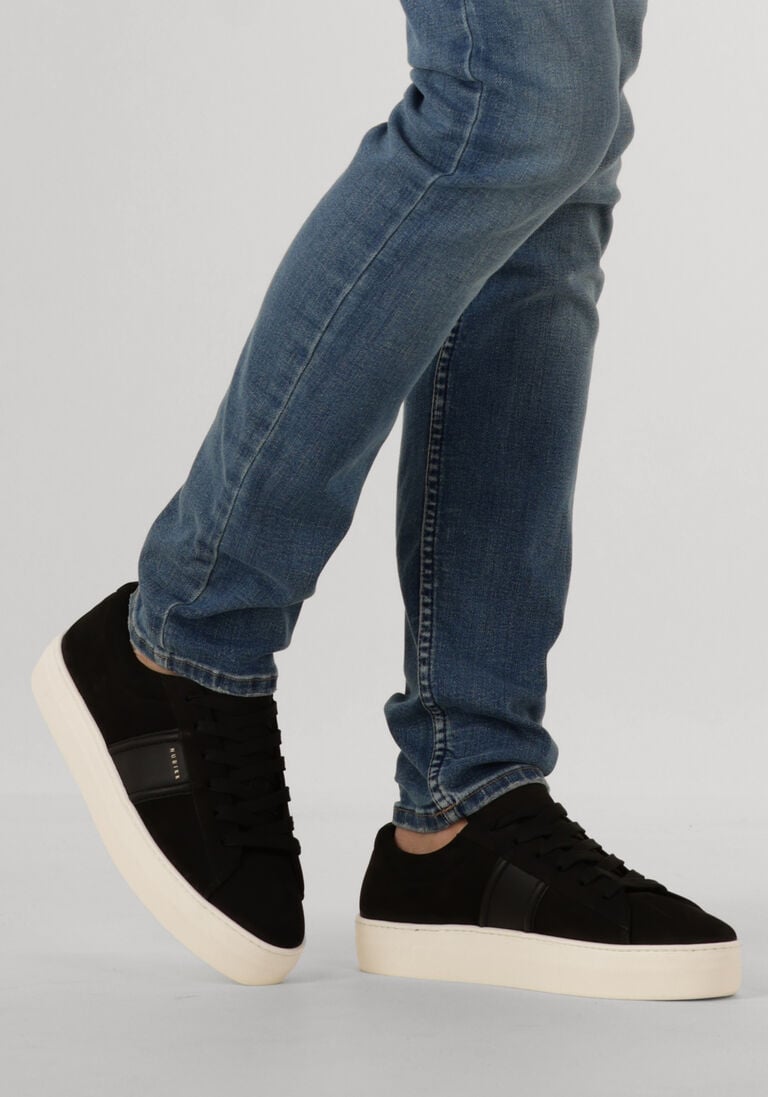 zwarte nubikk lage sneakers jagger morris nolan