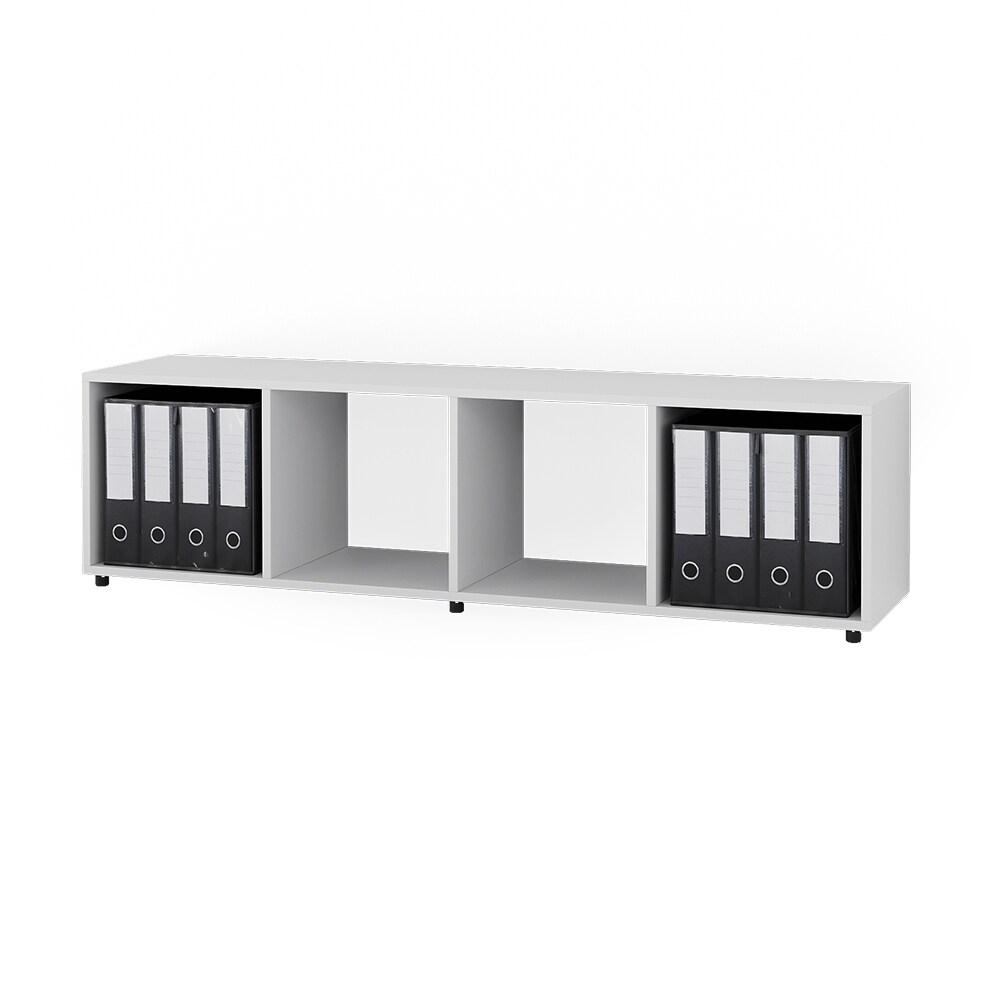 Vicco Raumteiler Würfelregal Standregal Ludus Weiß Faltbox Wohnzimmer Regal 36x145 cm modern Ablage 4 Fächer Dekoregal Ordnerregal Aufbewahrung