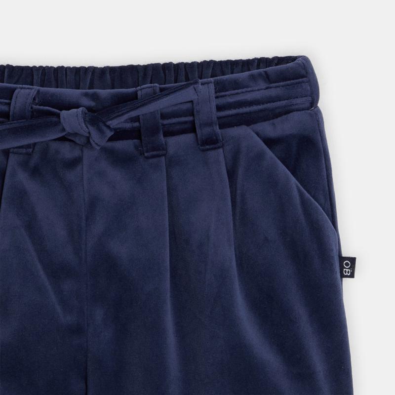 Short velours lisse à plis bleu bébé fille Bleu