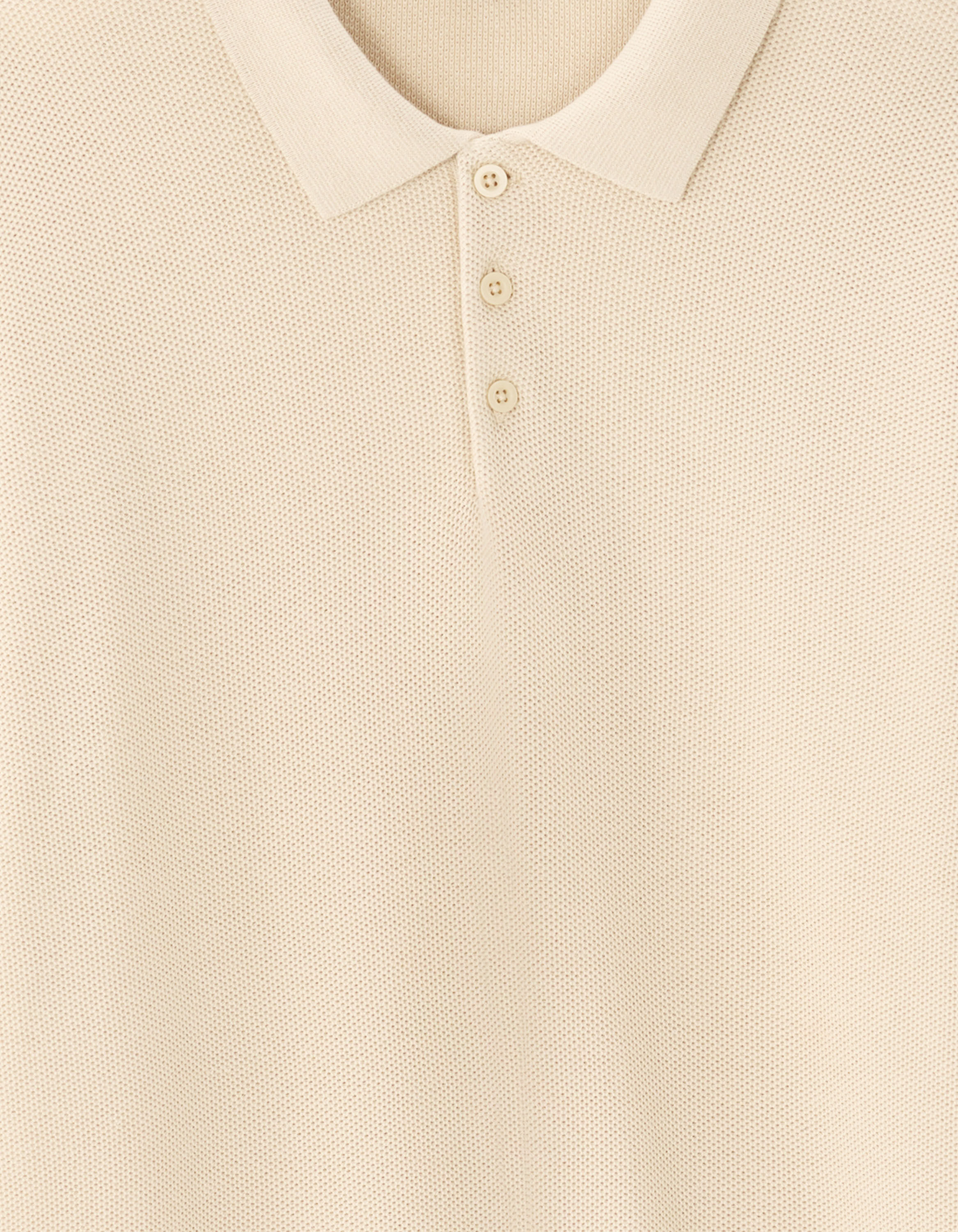 Polo slim en maille texturée 100% coton - beige