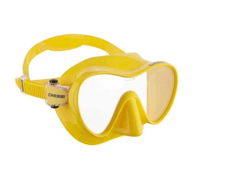 CRESSI Tauchmaske F1 Gelb Rahmenlose Colorama-Tauchmaske.
