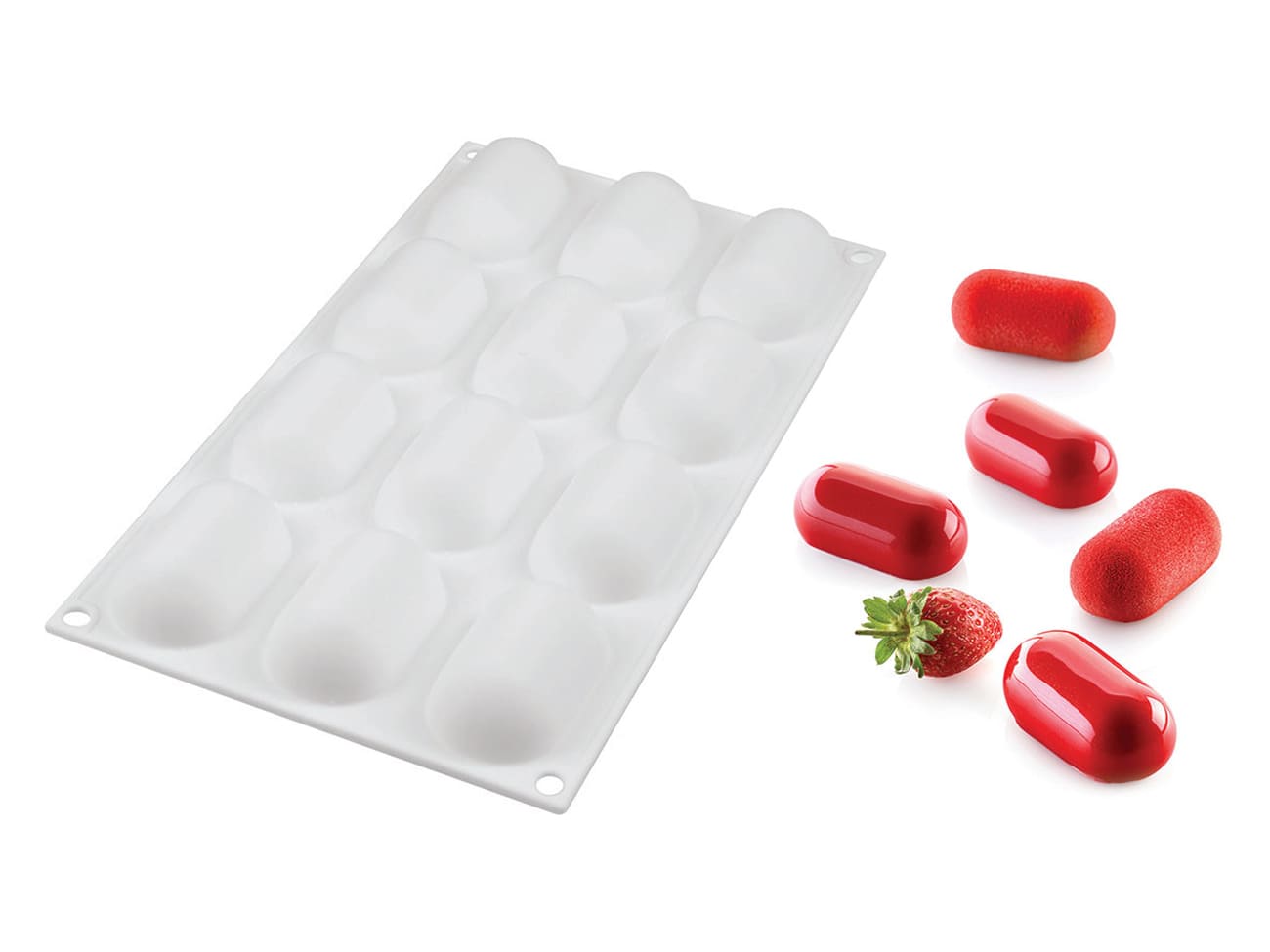 Moule silicone - 12 mini ovales bombés - 30 x 17,5 cm - Silikomart