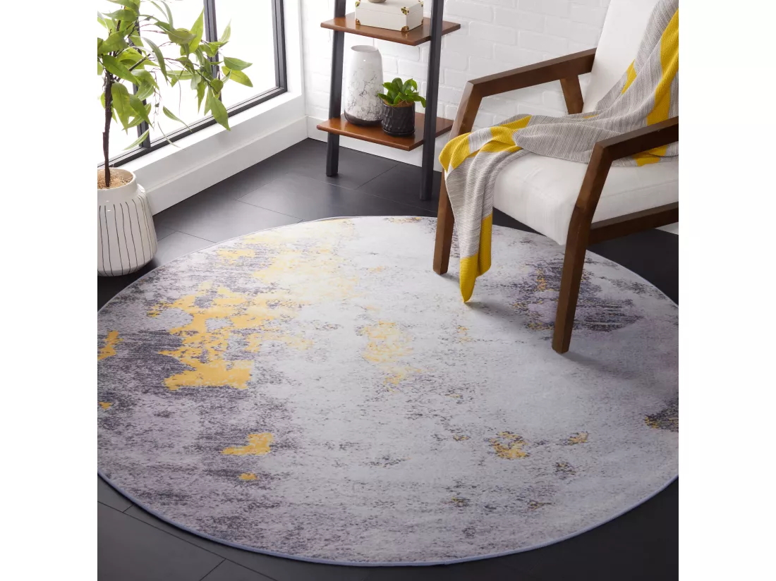 Tapis Grey & Gold 183 X 183 cm - Unique