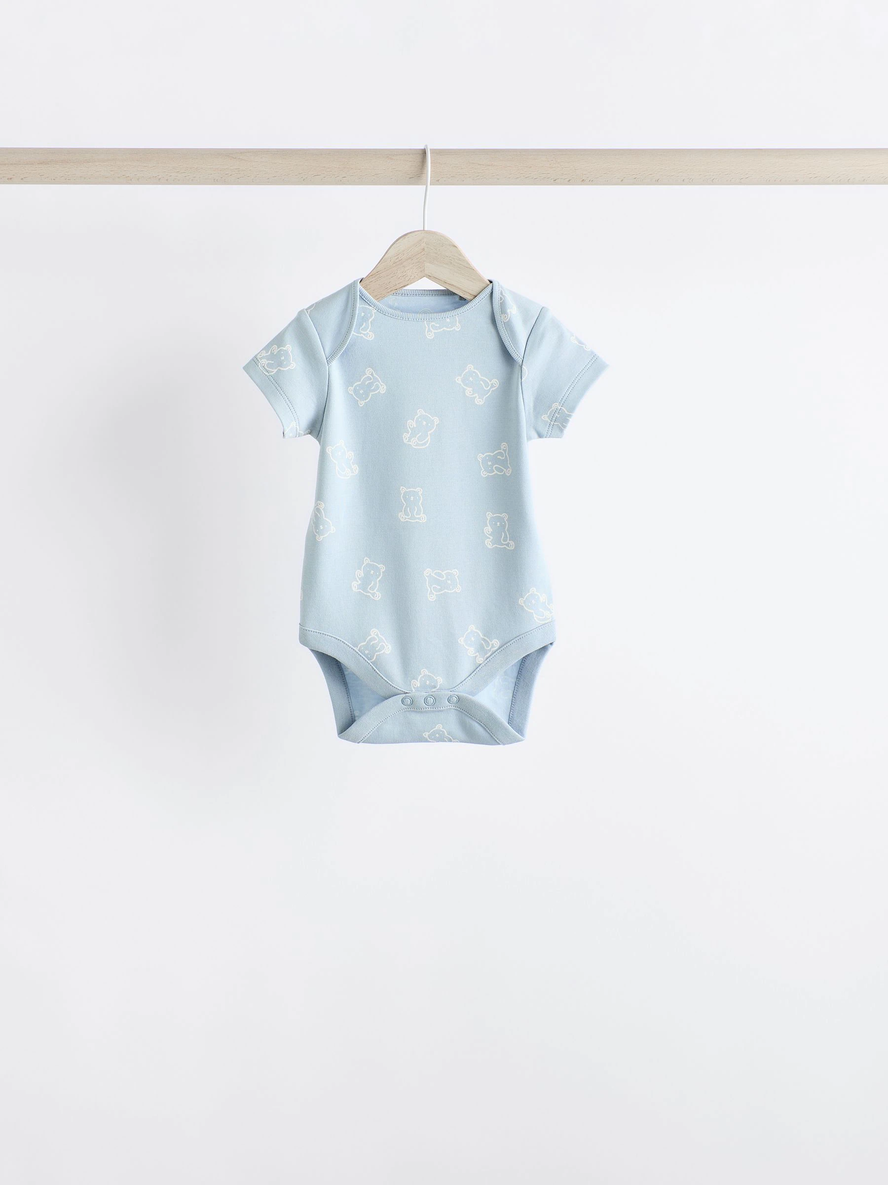 Blauw met beren - Set van 5 babyrompertjes