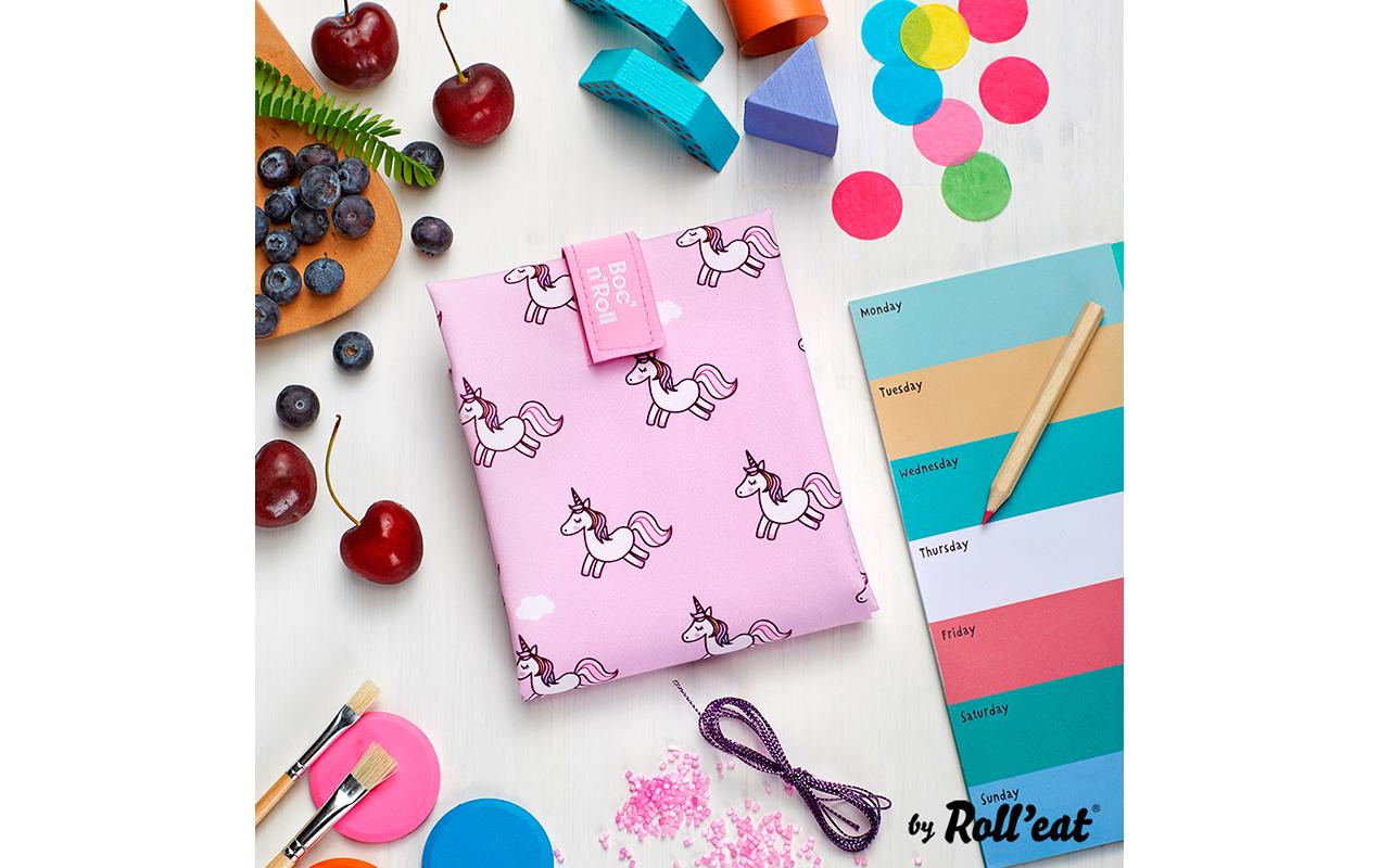 Lunchbeutel BocnRoll Animals Rosa, EinhornRosa Lunchsack