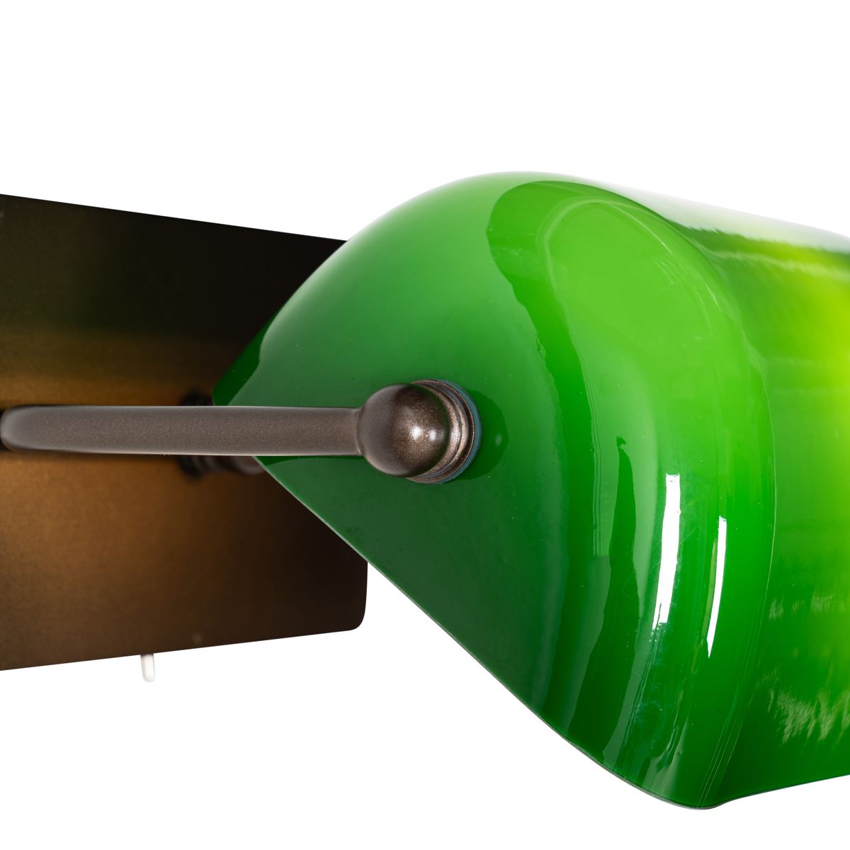 Klassieke notaris wandlamp donkerbrons met groen glas - Banker