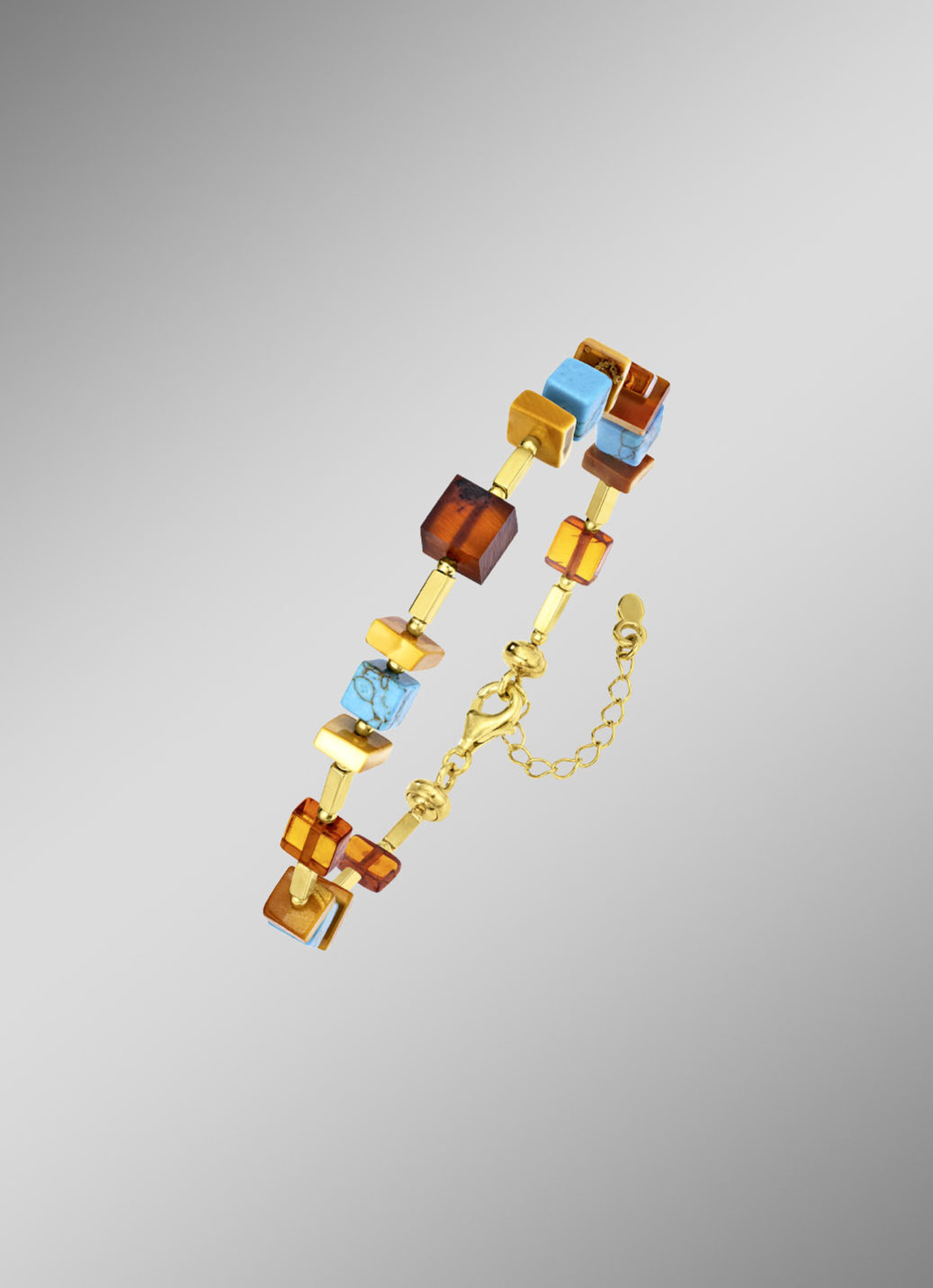 Armband mit Bernstein und Türkis
