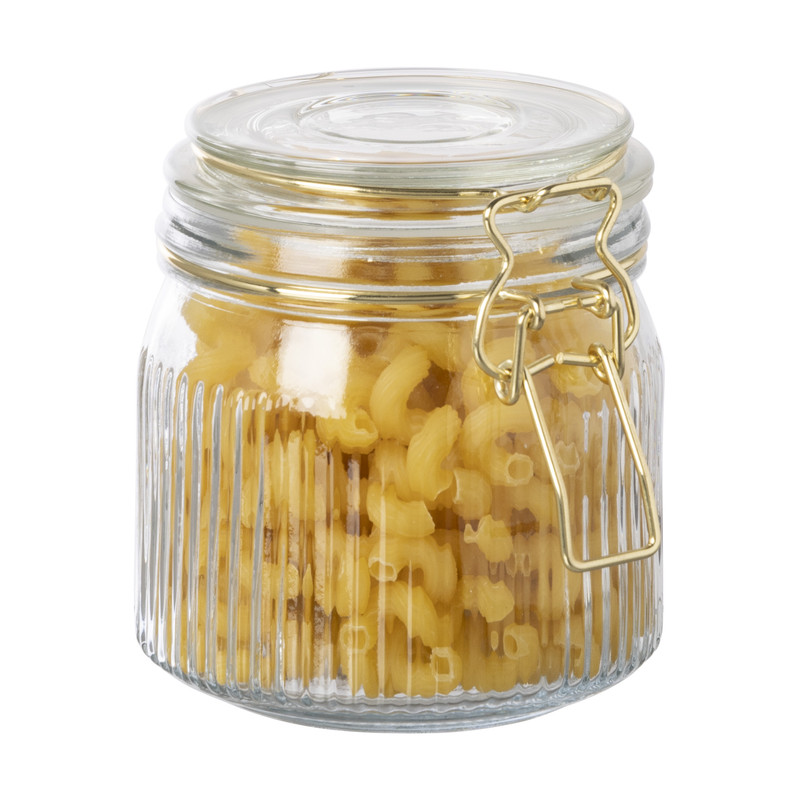 Weckpot ribbel met gouden deksel - 500 ml