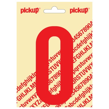 Pickup plakcijfer 0 rood glans 120 mm