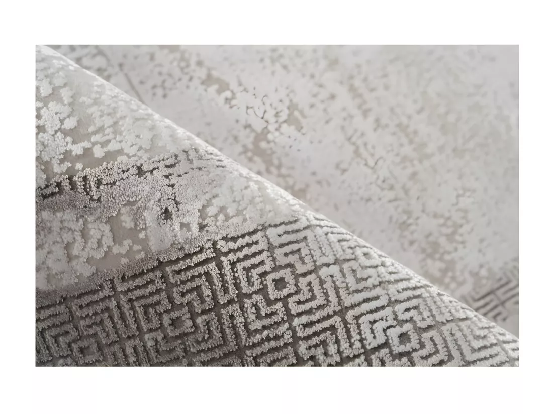 Tapis Pierre Cardin 230x160cm, design E309E coloris argent - Confort et élégance pour votre intérieur