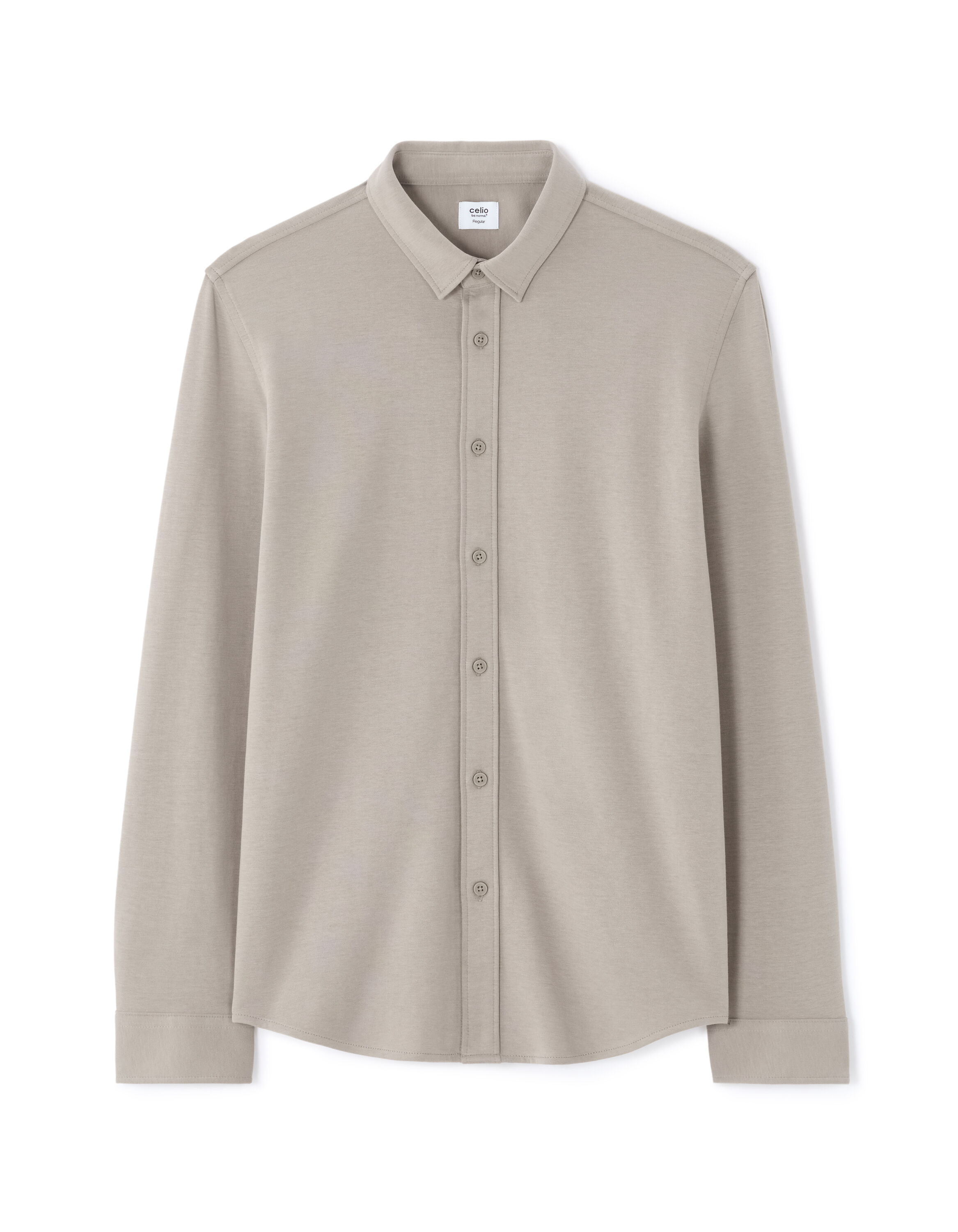 Chemise regular en jersey - gris