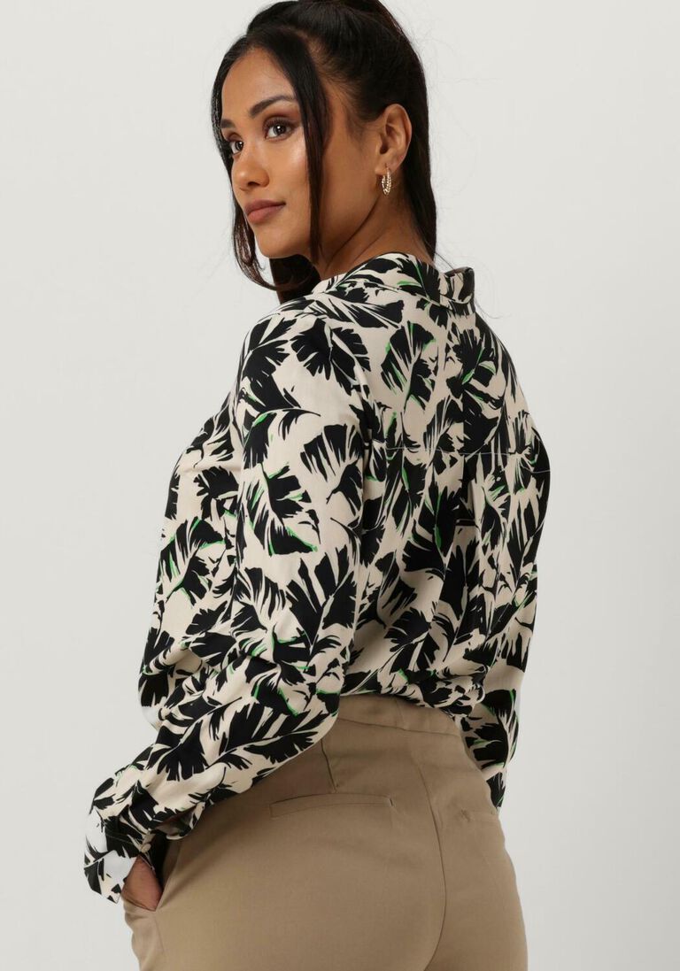 ANOTHER LABEL groene another label blouse dreiser leaf shirt