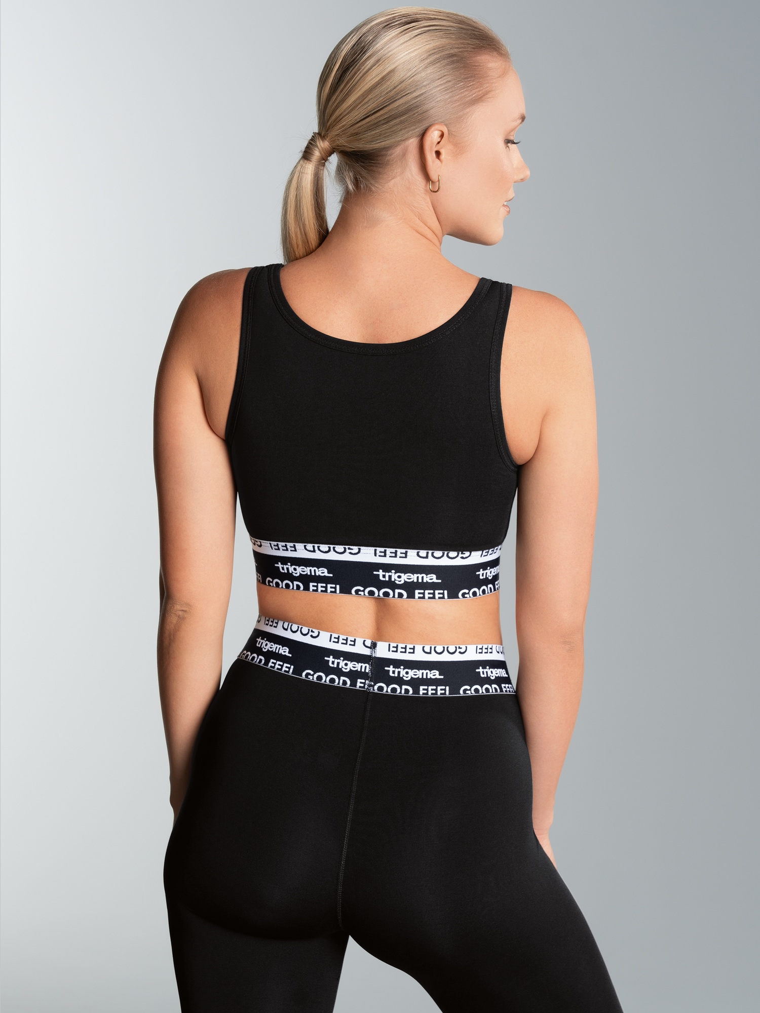 Sport-Bustier mit Elastikbund Schwarz