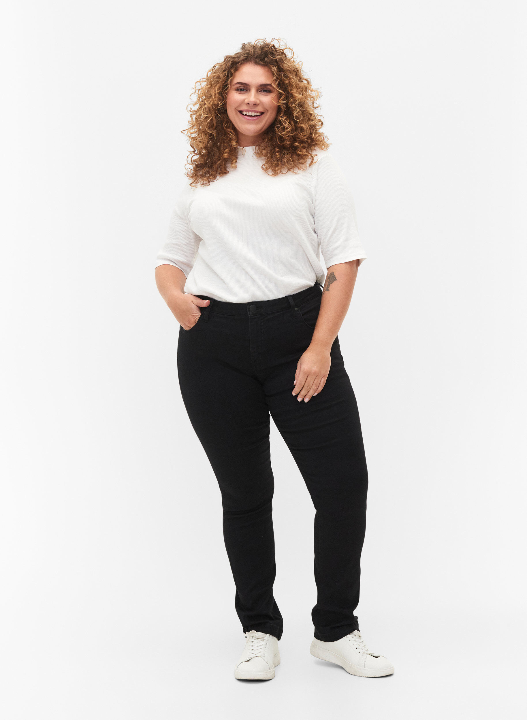 Slim fit Emily jeans med normal talje