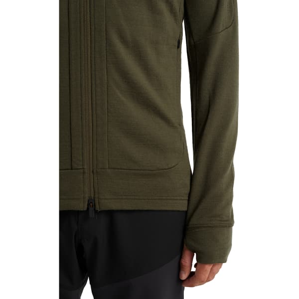 Veste polaire randonnée ICEBREAKER QUANTUM III LS ZIP HOODIE LODEN