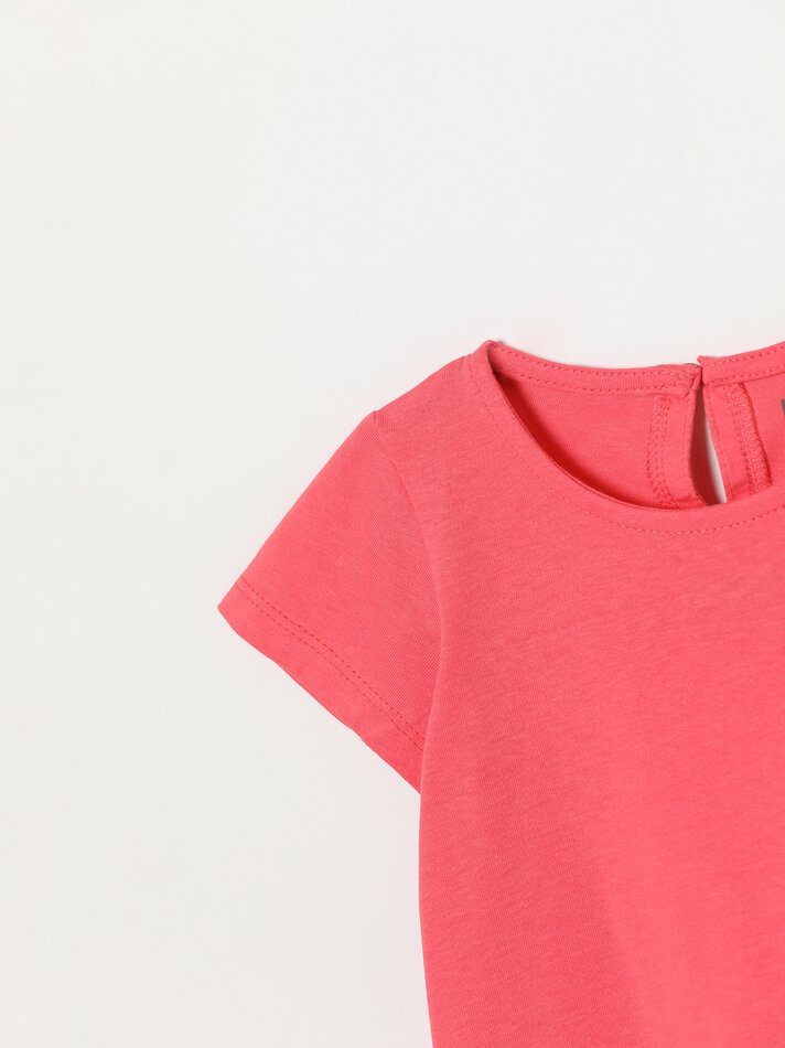 Pacote com 4 camisetas lisas de manga curta - Coral Forte