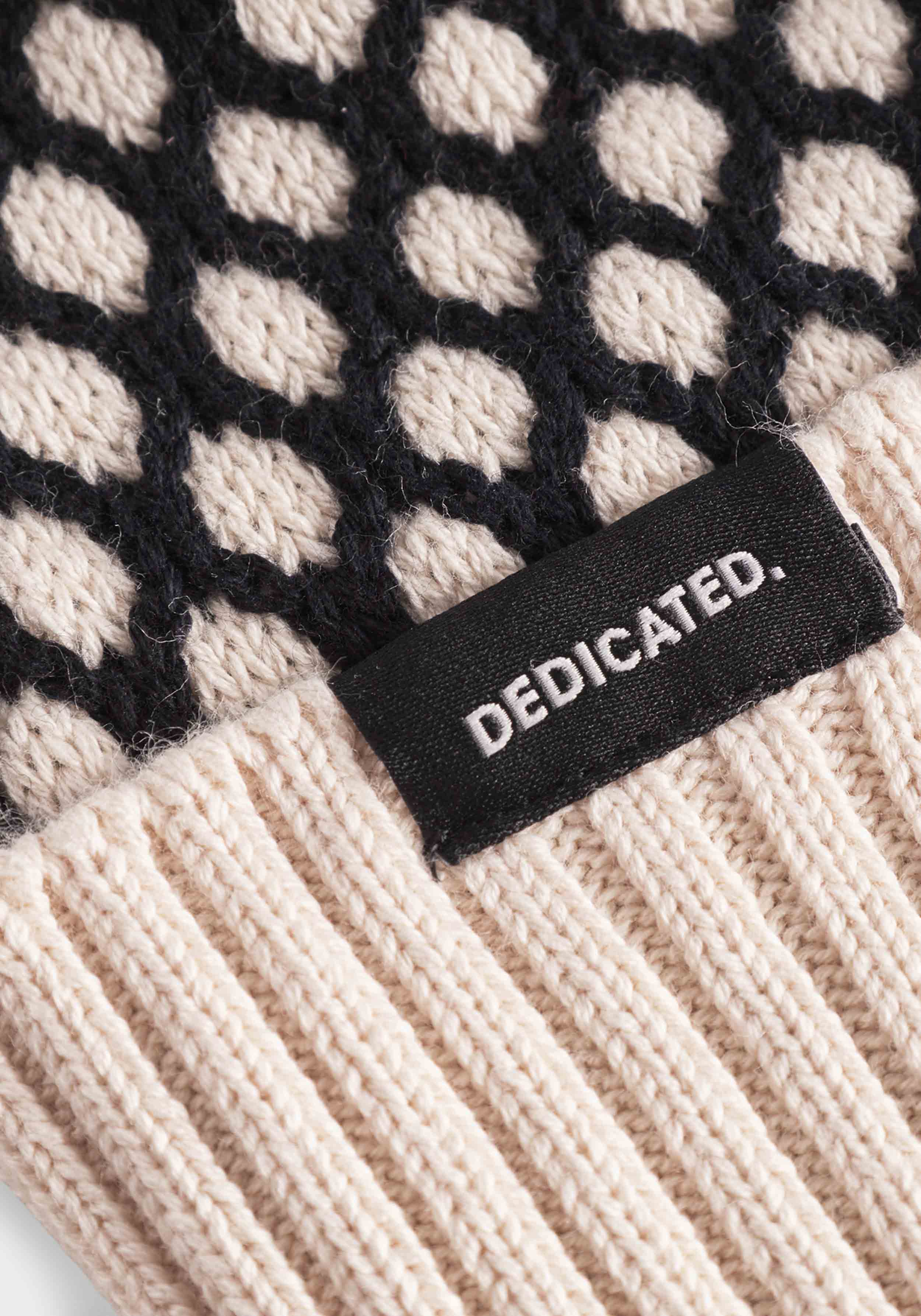 Dedicated Beanie Hemavan Bubble Knit Black/Vanilla Whitecap Gray