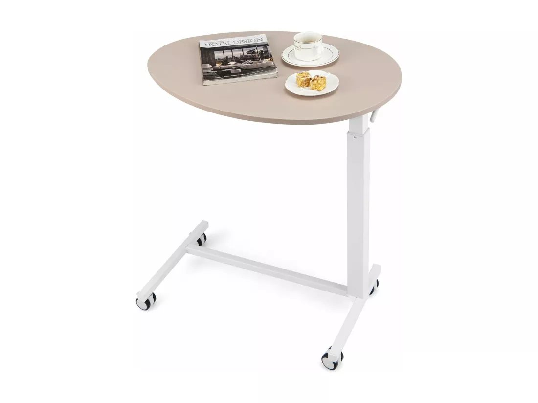 Table bar haute, table mange debout réglable 74-108 cm, roulettes verrouillables