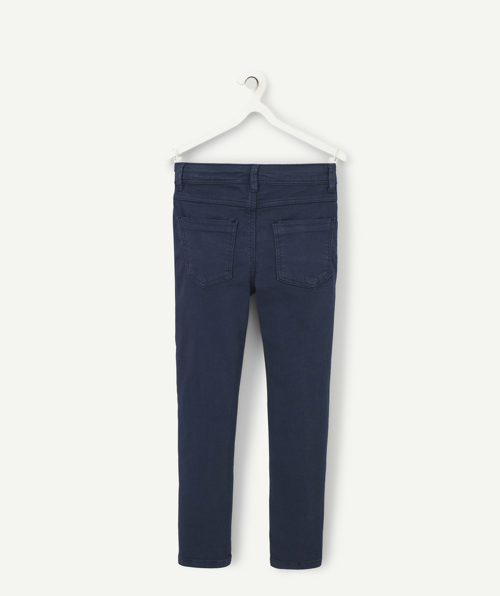 PANTALON SKINNY GARÇON EN FIBRES RECYCLÉES BLEU MARINE