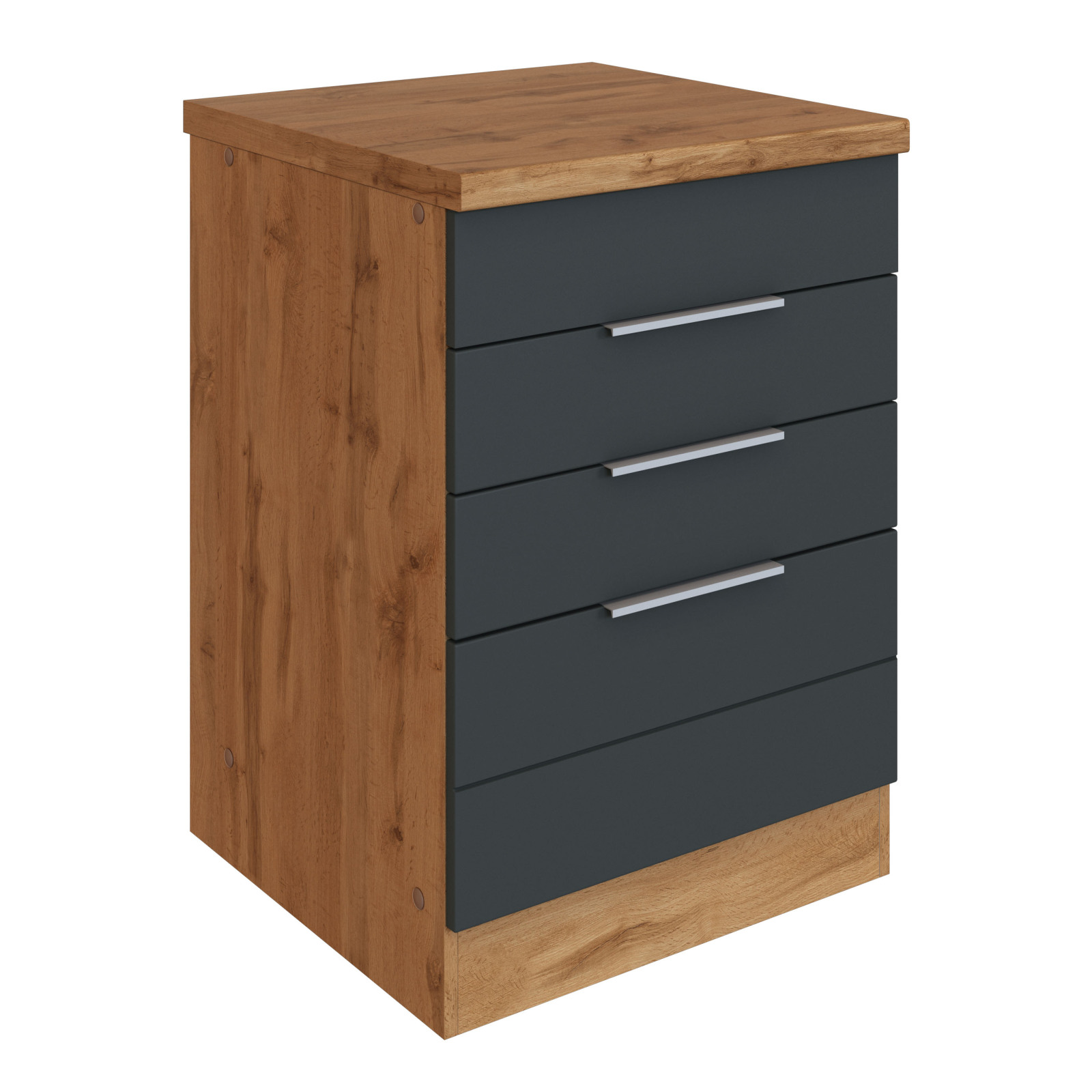 Kochfeld-Umbauschrank FLORENZ - Wotaneiche-grau matt - 60 cm breit