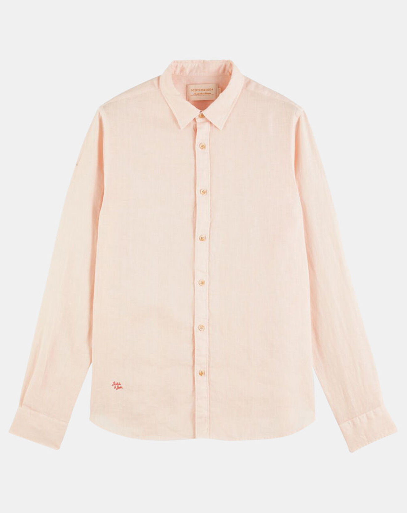 Scotch & Soda Chemise 100% Lin Regular Fit rose clair