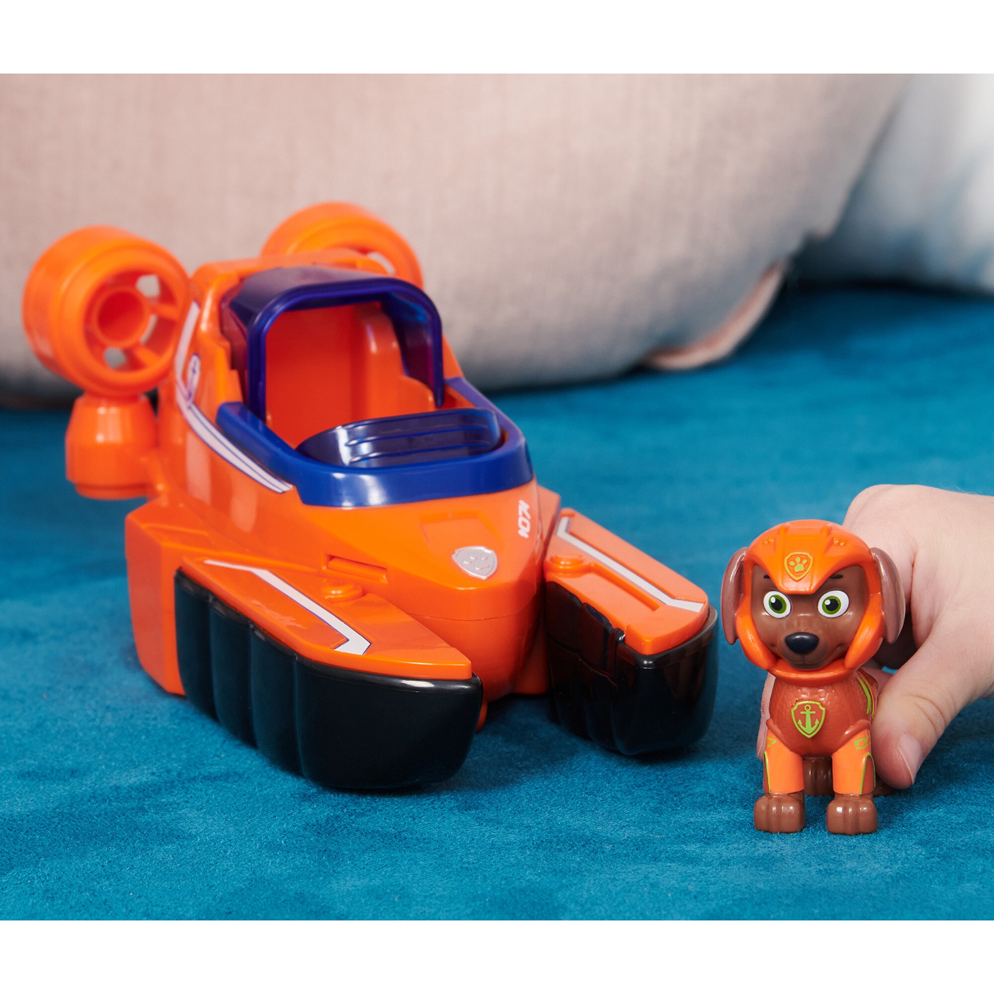 Spin Master Spielfahrzeug Paw Patrol Aqua Pups - Basis Fahrzeug im Hummer-Design mit Zuma-Welpenfigur