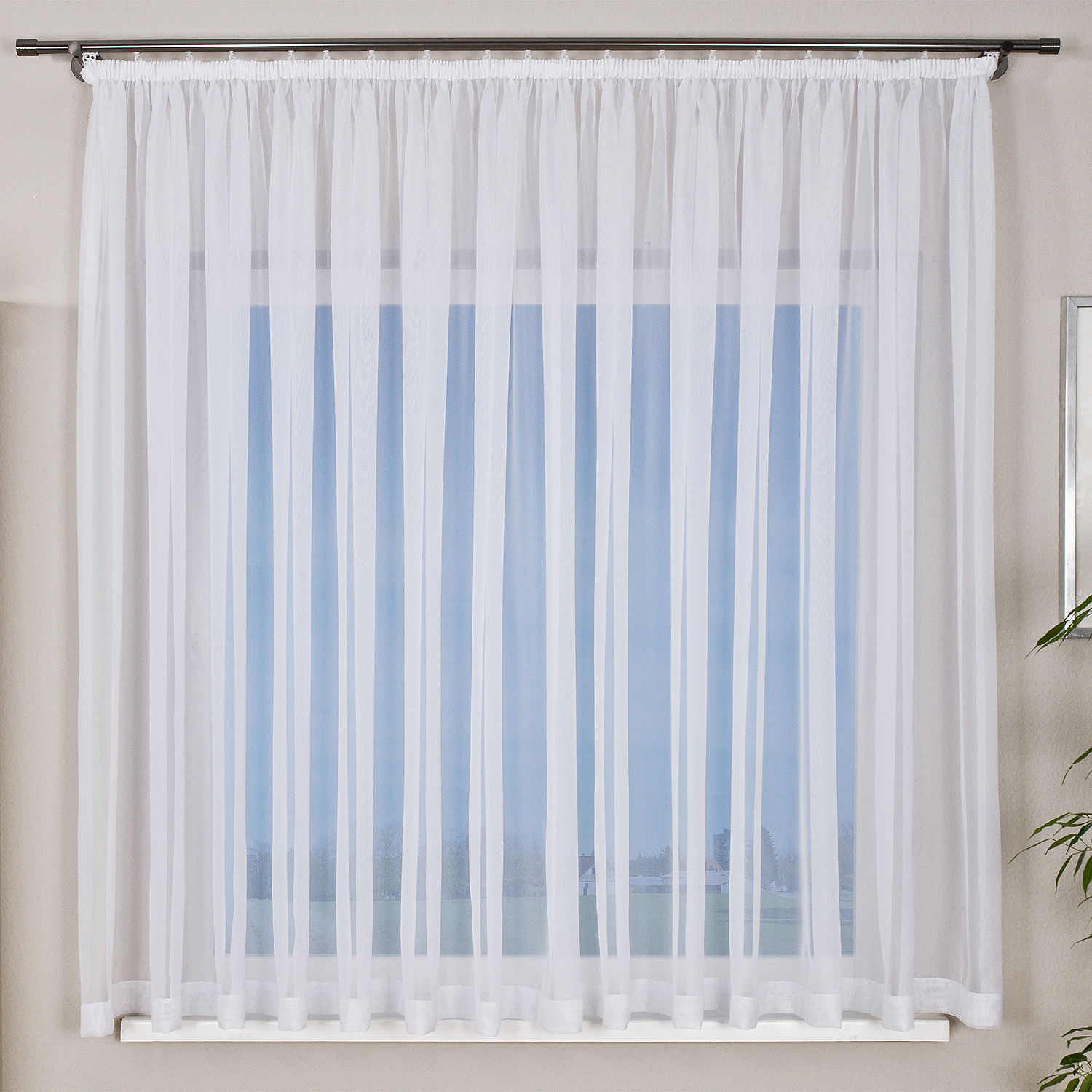 Gardine - weiß - transparent - 600x150cm