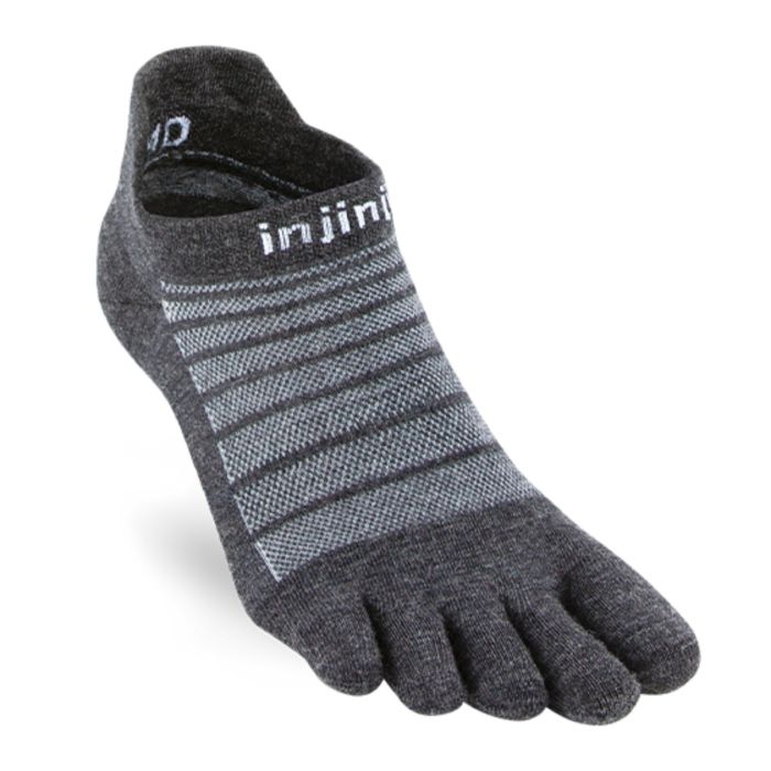 Injinji Unisex Strømper Run Lightweight No Show Nuwool Grå