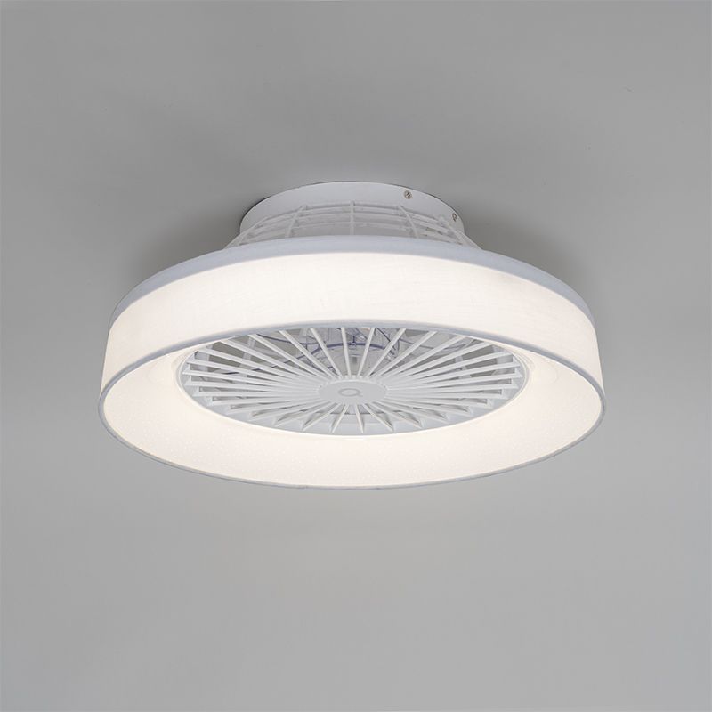 Plafondventilator wit met ster effect 47cm incl. LED dimbaar met afstandsbediening - Emily