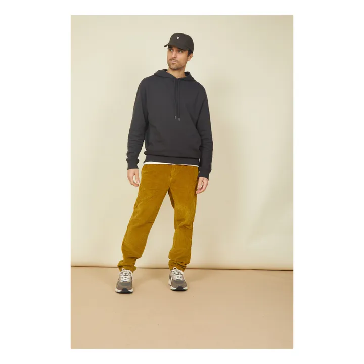SMALLABLE BASICS Pantalon Homme Elastiqué à la Taille en Velours Côtelé | Vert olive