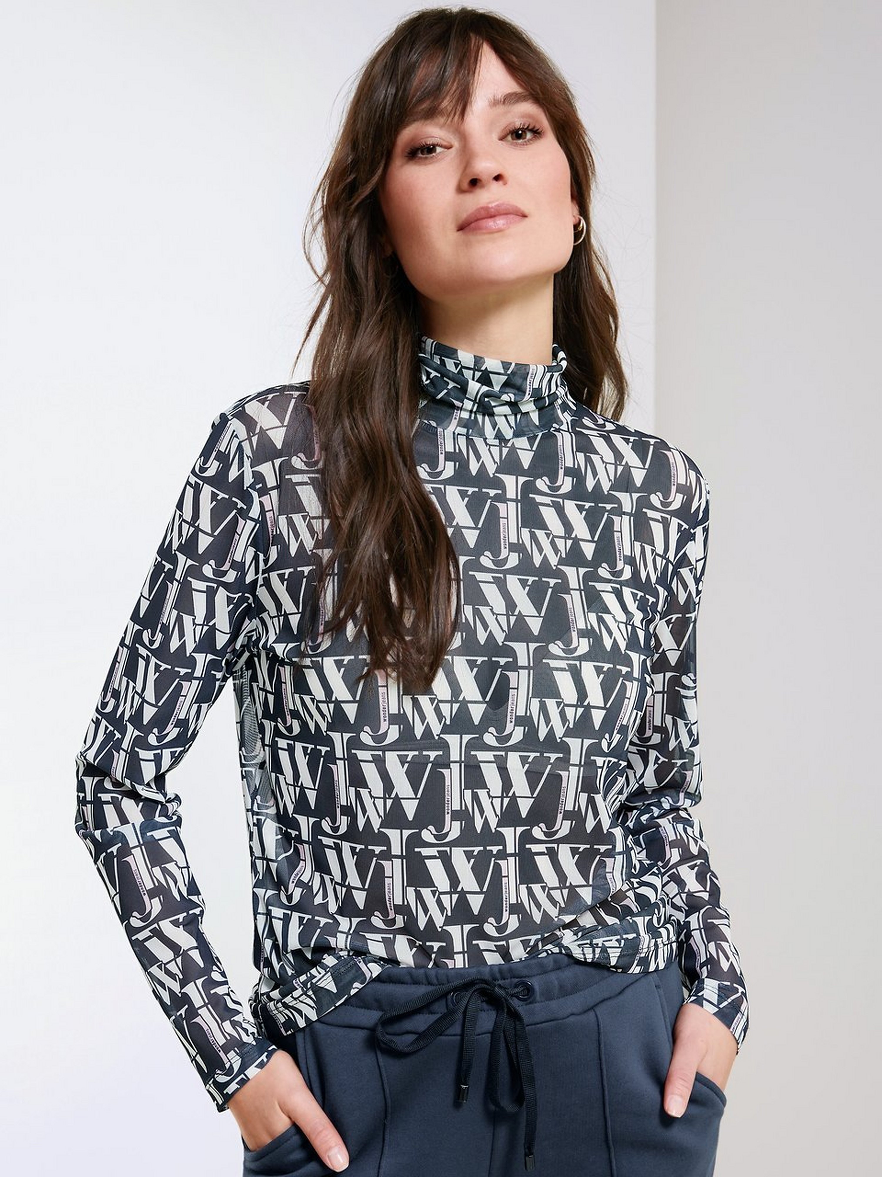 Shirt mit Stehkragen