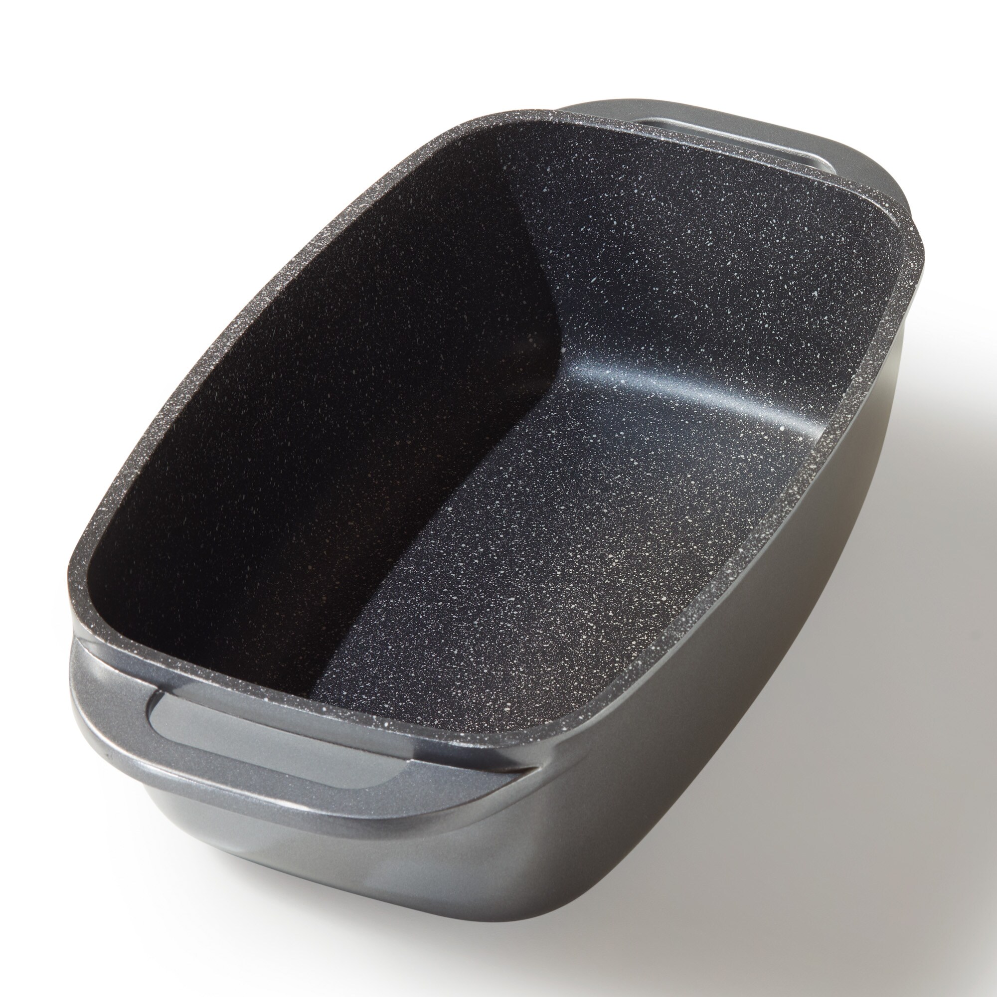 STONELINE® Bräter 43 x 26 cm mit Deckel, Backofen und Induktion geeignet, Antihaftbeschichtung, grau