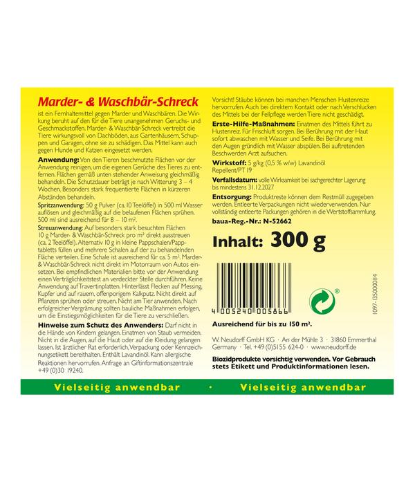 Neudorff Marder- & Waschbär-Schreck, 300 g